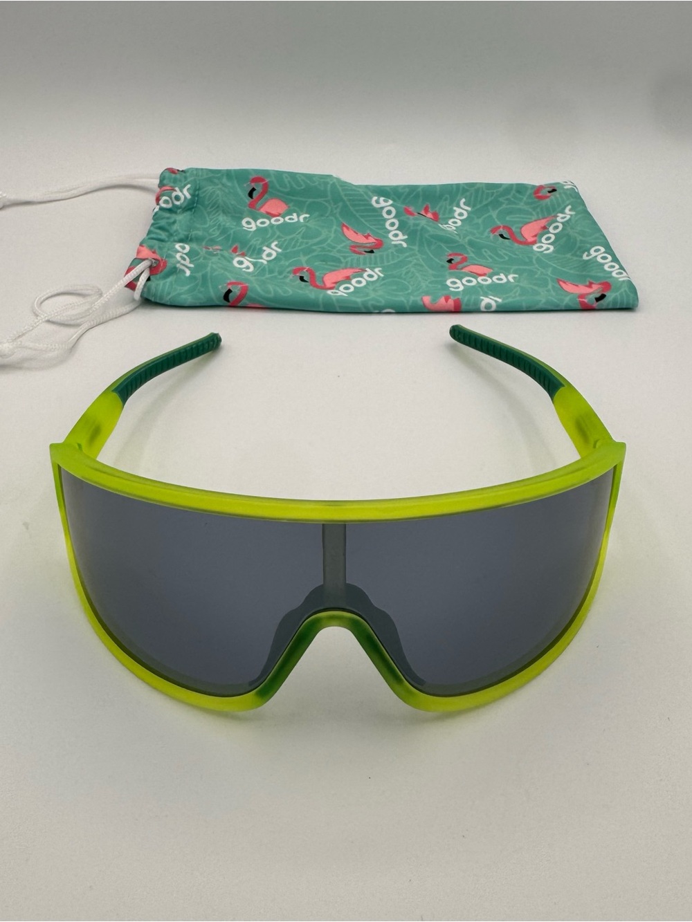 Goodr Wrap Gs Nuclear Gnar Neon Green Shield Sunglasses